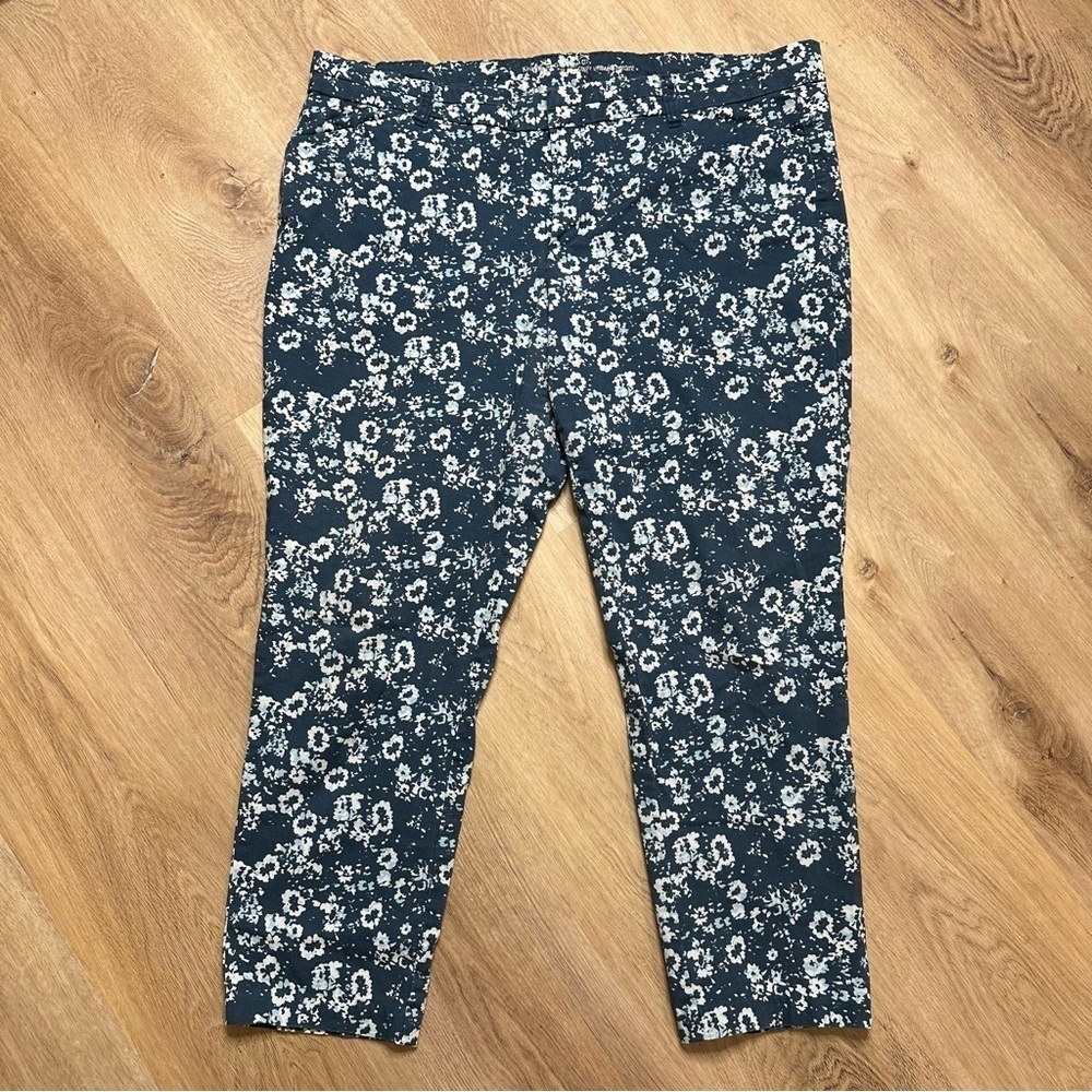 GAP Khakis Slim City Floral Blue Pants size 16
